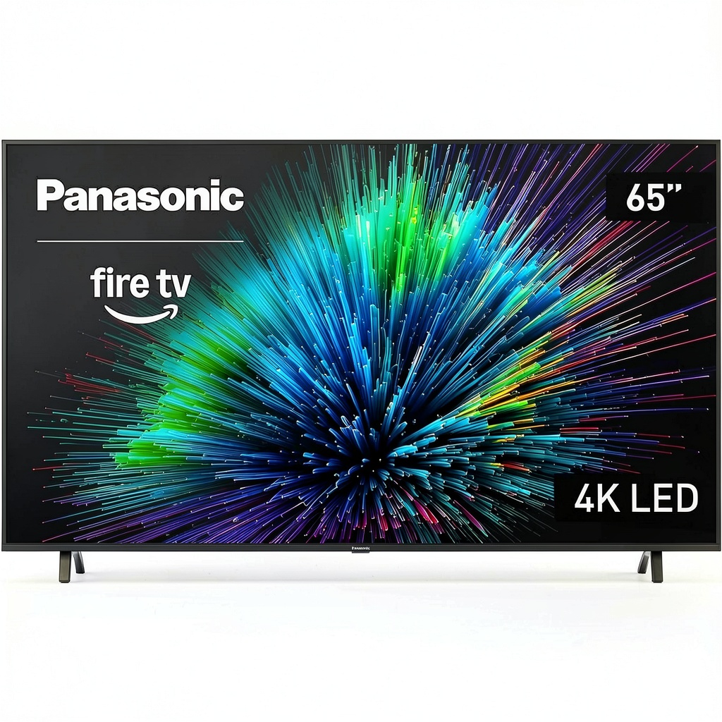 Installing Panasonic 65 Inch W70 Series 4K Ultra HD Smart Fire TV on a wooden desk