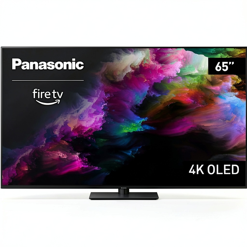 Panasonic OLED TV displaying a high-contrast nature scene