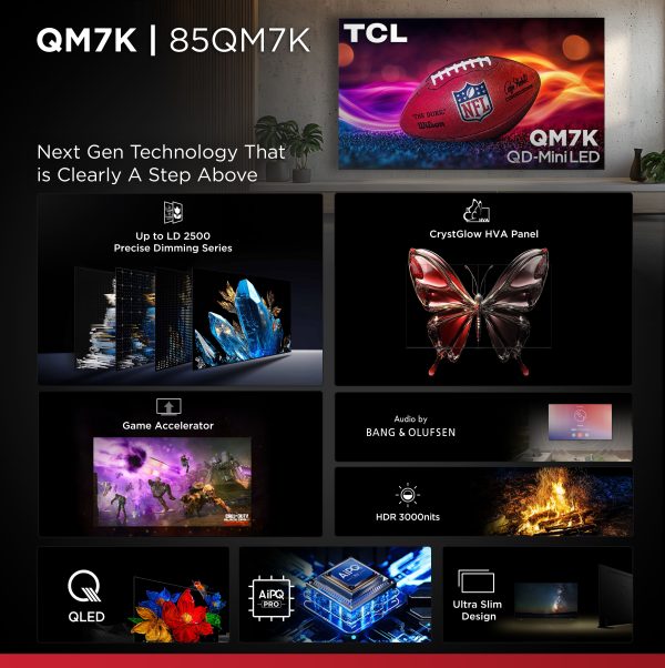 TCL QM7K Mini LED 4K Smart TV with Halo Control System 144Hz Gaming-1